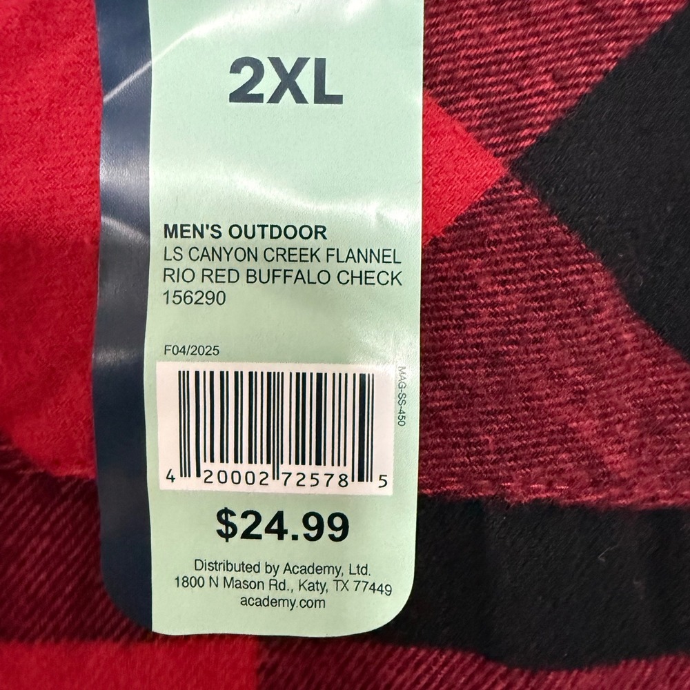 Magellan Outdoors Canyon Creek Flannel Shirt 2XL Buffalo Plaid Button Down NWT - Picture 6 of 10
